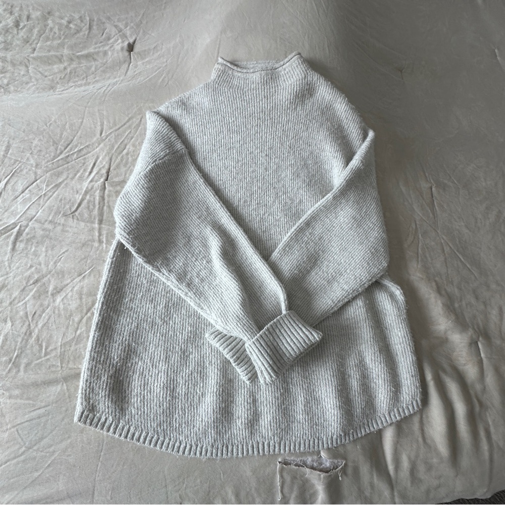 Light Gray Mock Neck Women's Sweater